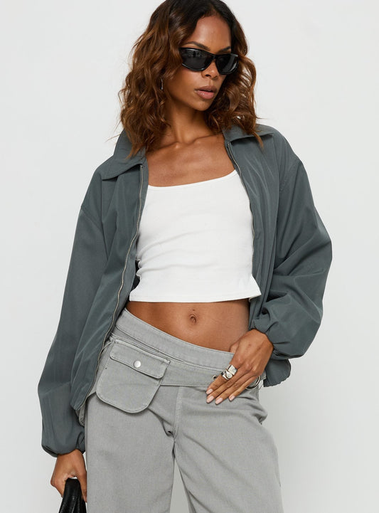 Donetta Collared Jacket Charcoal