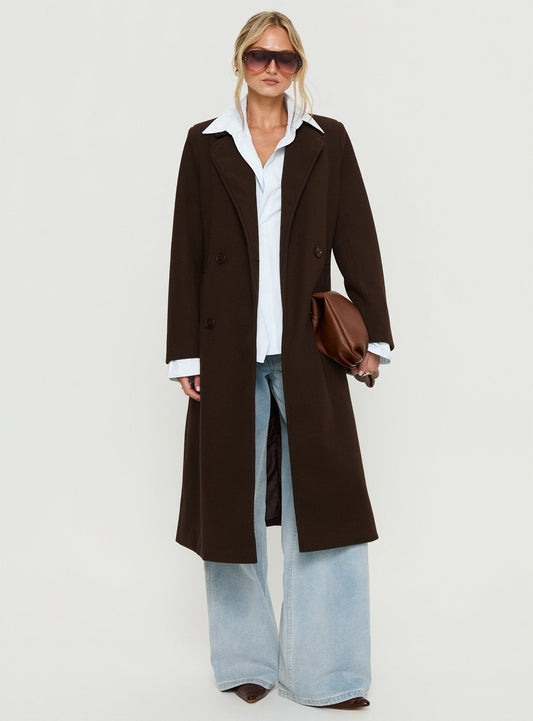 Prolific Longline Coat Brown