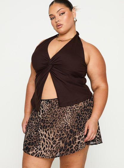 Tejano Mini Skirt Leopard Curve
