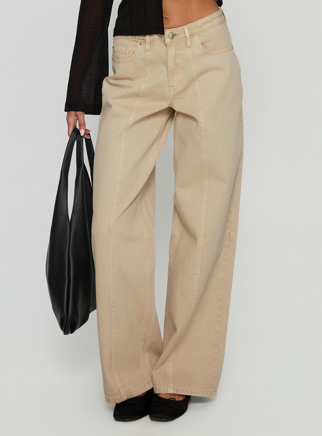 Lando Low Rise Straight Leg Jeans Tan