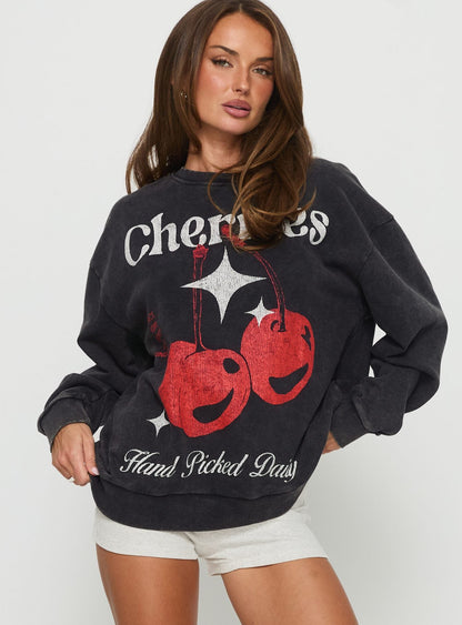 Hand Picked Graphic Jumper Black