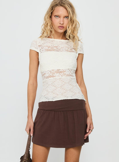 Chevelle Jersey Mini Skirt Chocolate