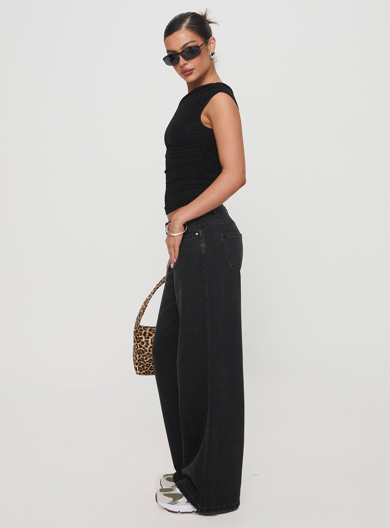 Ramos Low Rise Straight Leg Jeans Washed Black Petite