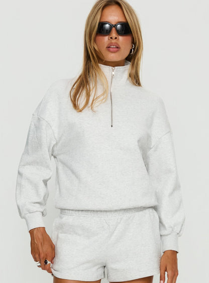Rozanna 1/4 Zip Jumper Grey Marle