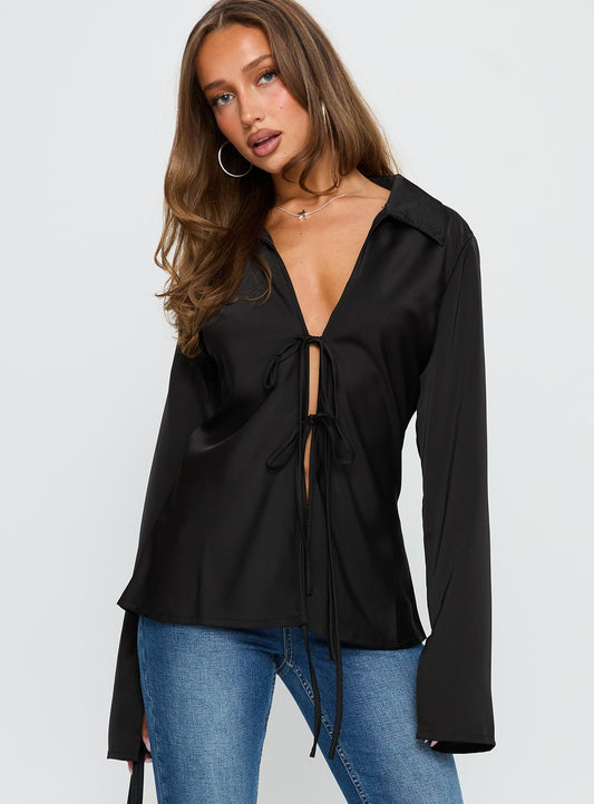 Way Life Goes Long Sleeve Top Black