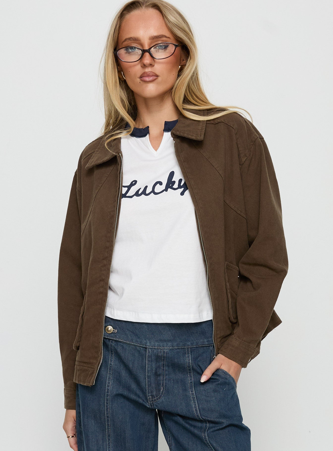 Nelsie Collared Oversized Jacket Green