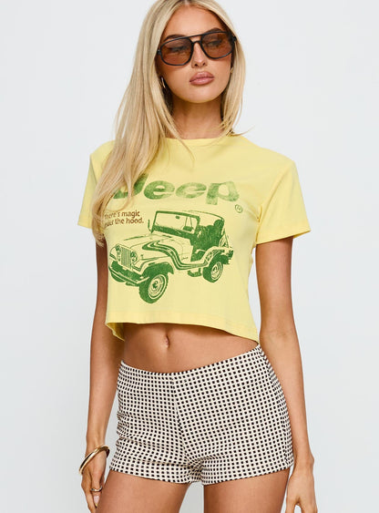 Jeep Girl Graphic Top Yellow
