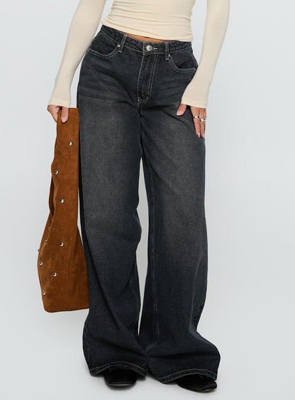 Naylor Wide Leg Jeans Grey Wash