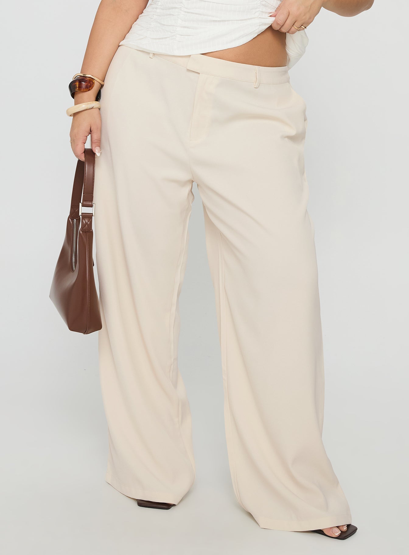Irresistible Wide Leg Pant Cream Curve
