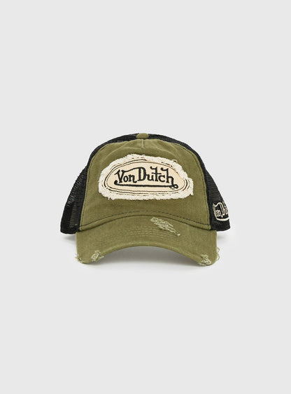 Von Dutch Denim Trucker Hat Vintage Green