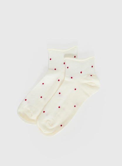 Vesira Frill Socks Cream Polka