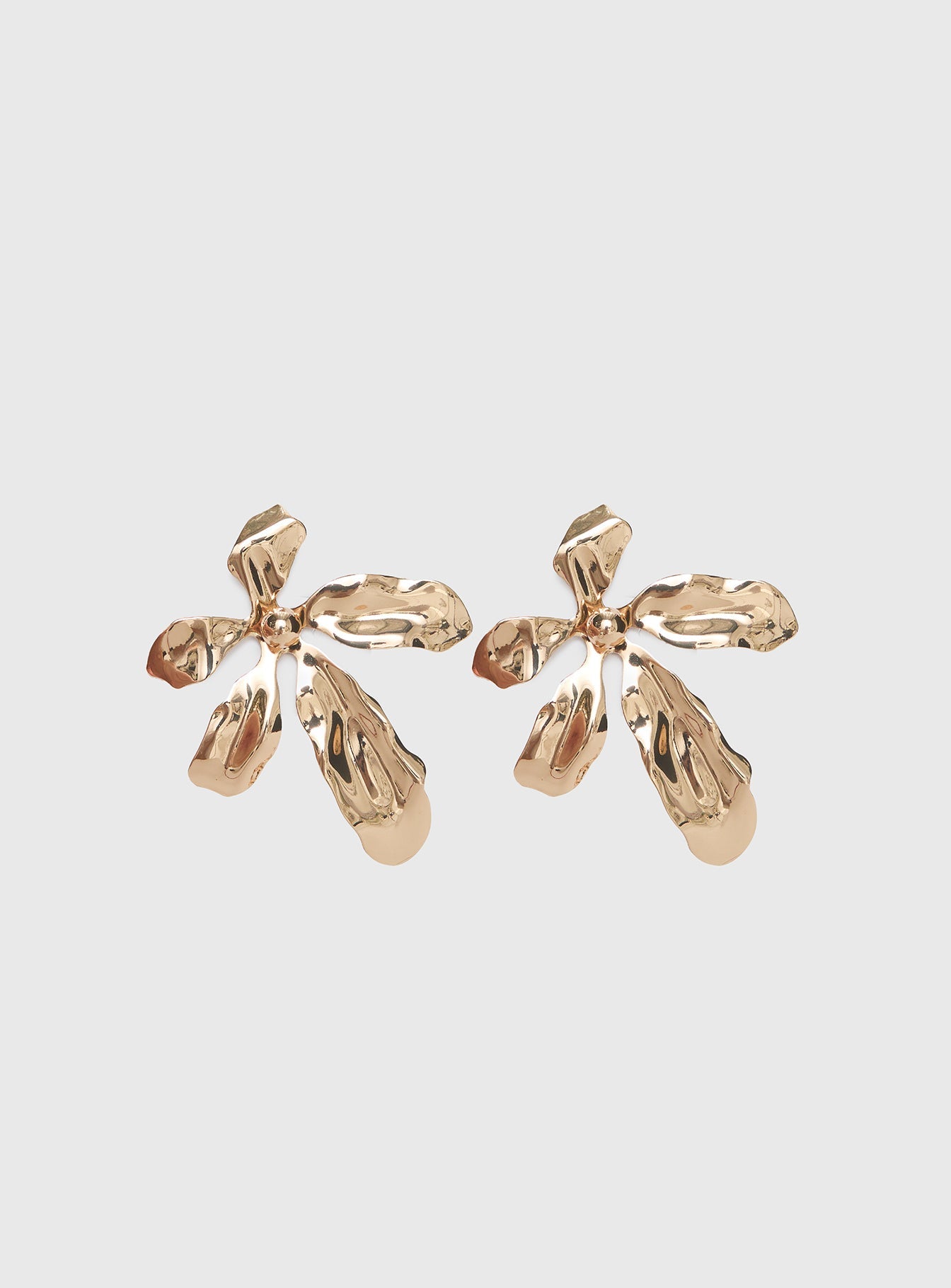 Love Is Free Flower Earrings Gold