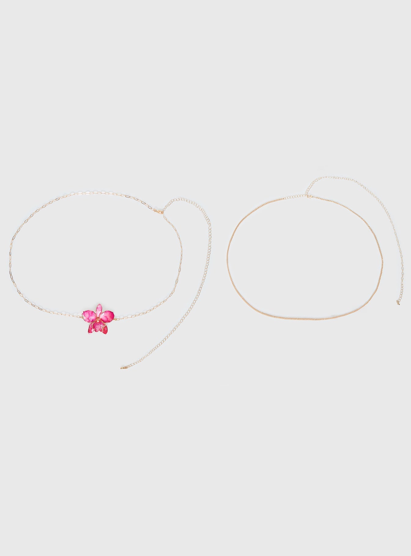Open Arms Flower Belt Gold / Pink