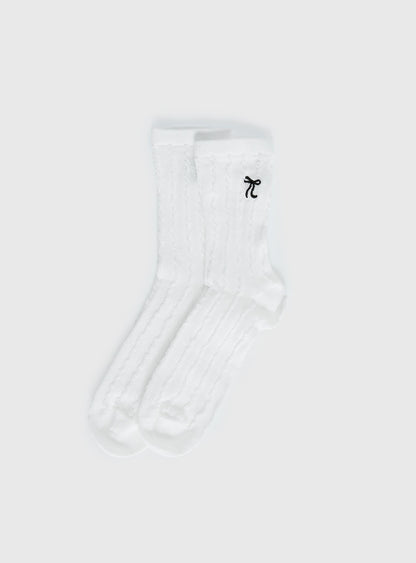 Introduction Cable Knit Socks Cream