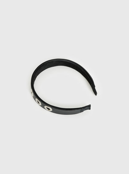 Yasminn Eyelet Headband Black