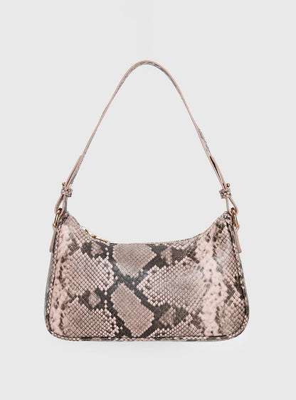 Jaxen Shoulder Bag Pink Snake