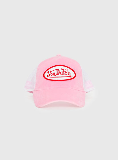Von Dutch Velvet Trucker Hat Pink