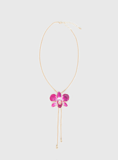 Nowah Orchid Necklace Gold
