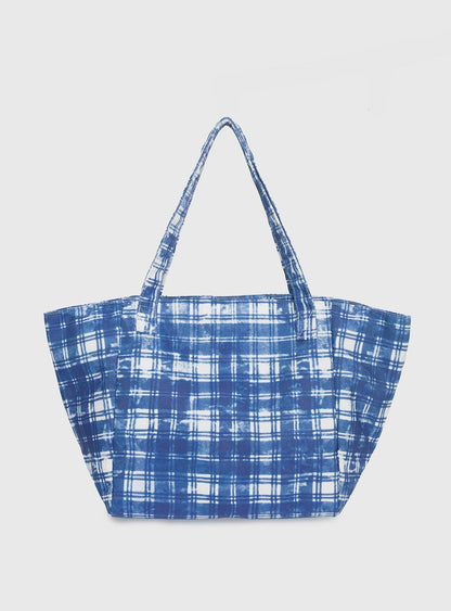 Lost Souls Tote Bag Blue Check