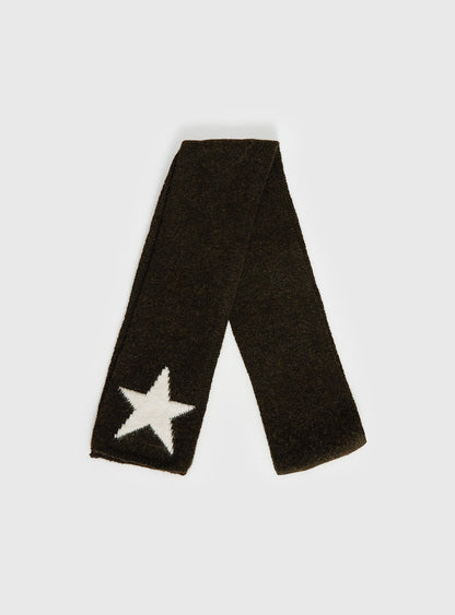 Abelia Star Graphic Scarf Brown / Cream