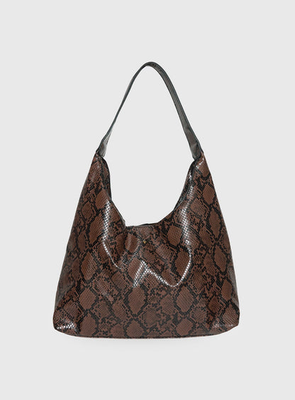 Peta & Jain Jami Slouch Bag Chocolate Snake