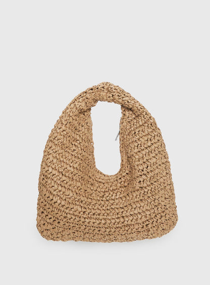 Ramina Straw Shoulder Bag Tan