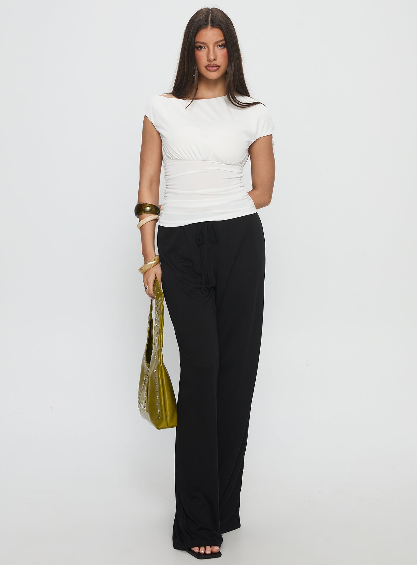 Gavrielle Jersey Wide Leg Pants Black