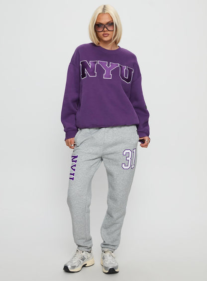NYU Basic Sweatpants Heather Grey