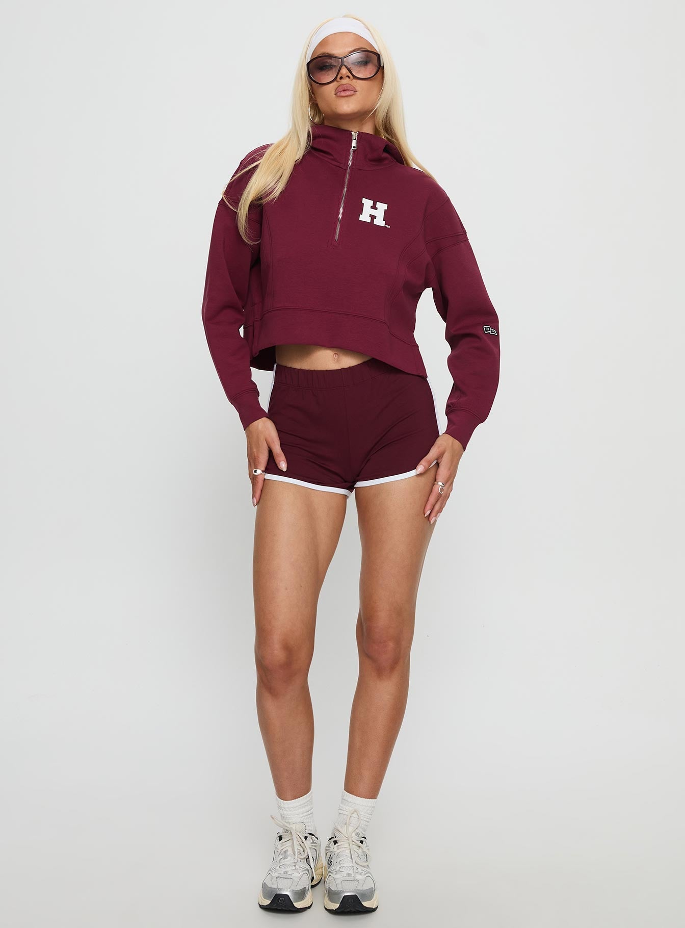 Harvard Buttersport Half-zip Hoodie Crimson