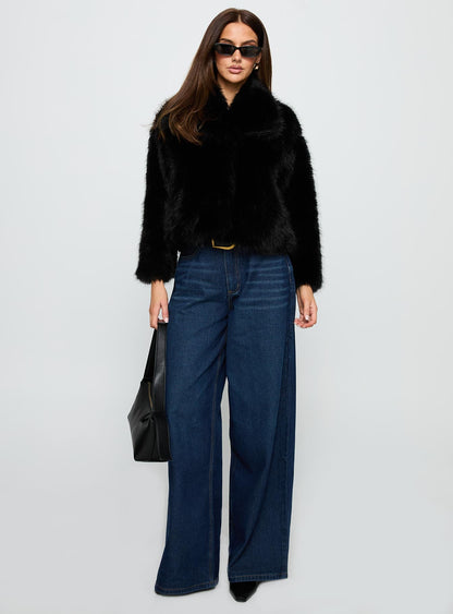 Wayland Faux Fur Jacket Black