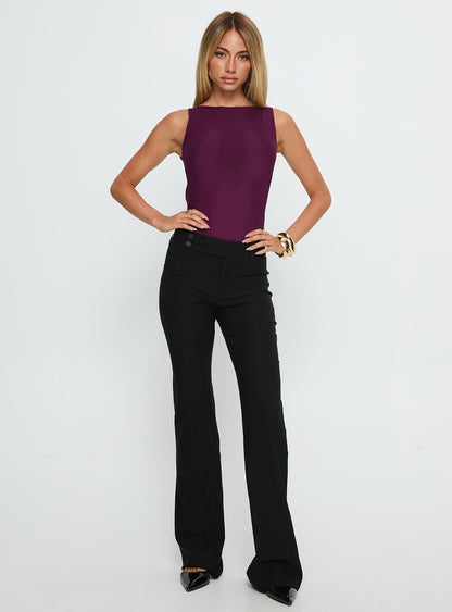 Vinessa Backless Bodysuit Plum
