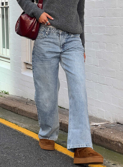 Serenitia Mid Rise Straight Leg Jeans Light Wash Tall