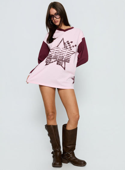 Starletta Long Sleeve Moto Top Pink