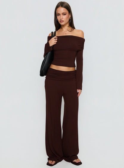 Fawne Long Sleeve Top Brown