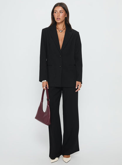Crowd Pleaser Oversized Blazer Black