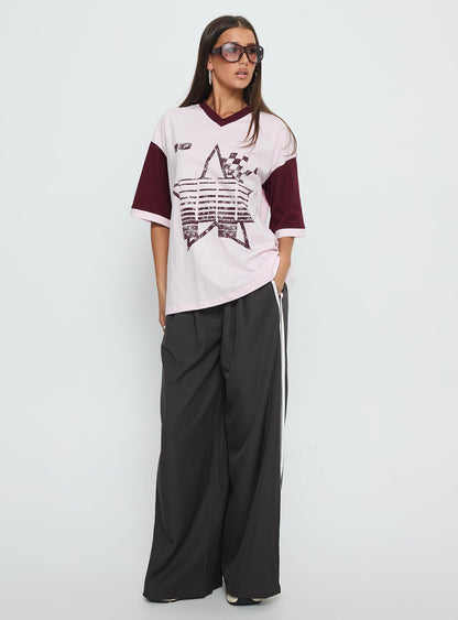 Nachell Short Sleeve Moto Top Pink