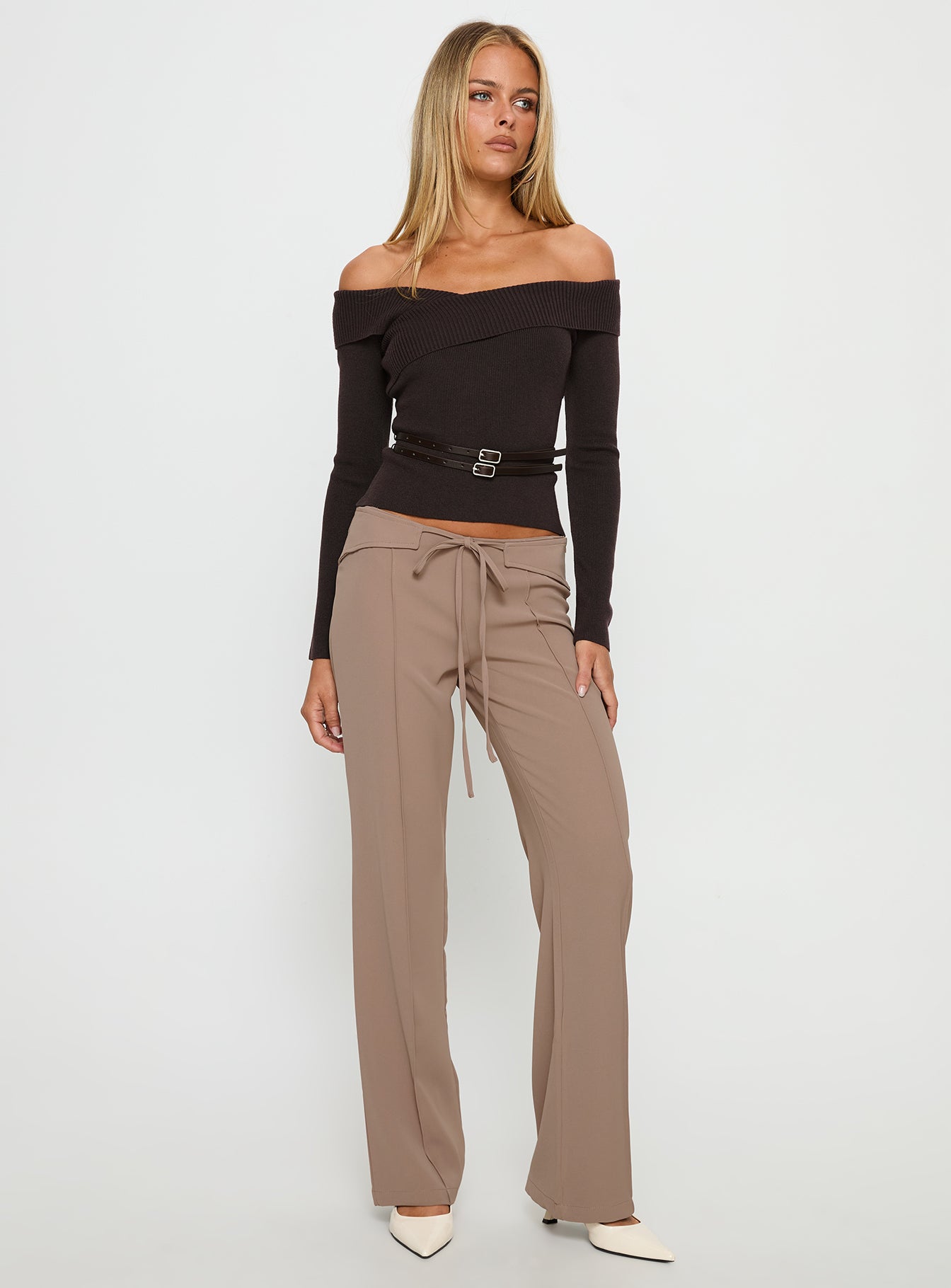 Narratives Wrap Tie Trouser Pant Taupe