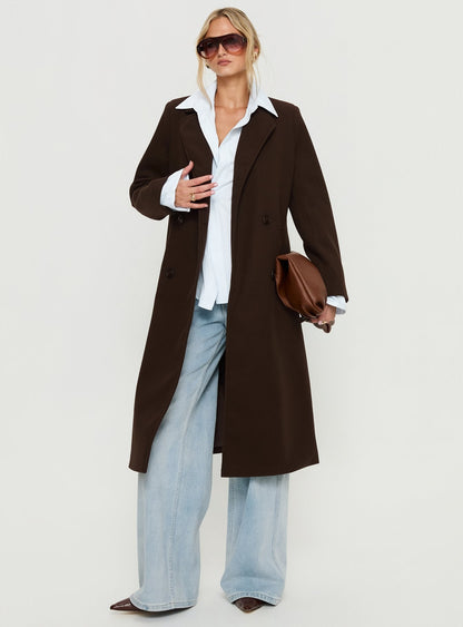 Prolific Longline Coat Brown
