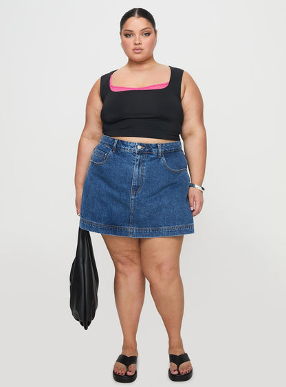 Gazelle Denim Skort Mid Wash Curve