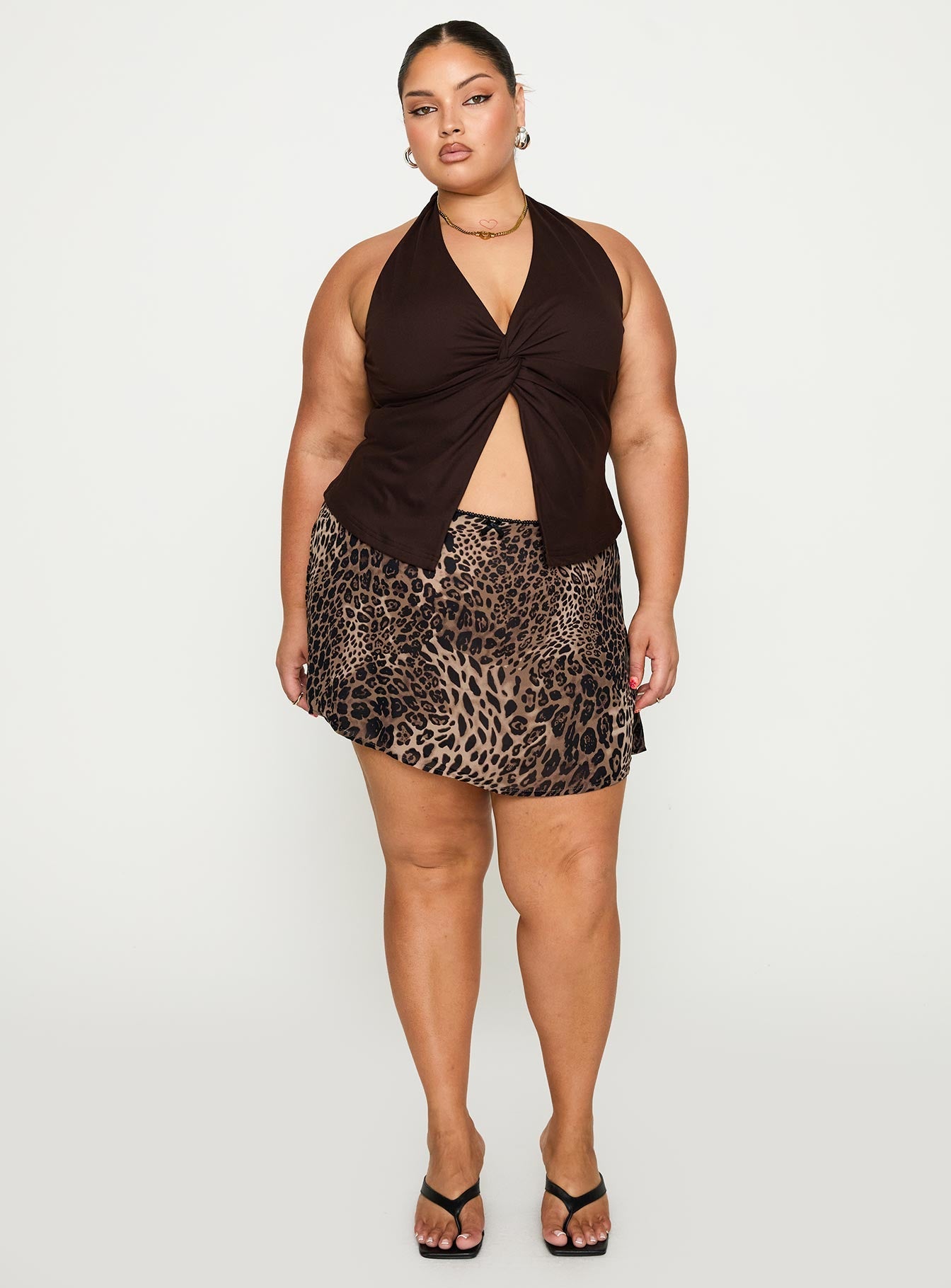 Tejano Mini Skirt Leopard Curve