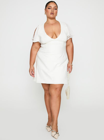 Florie Corset Mini Dress White Curve