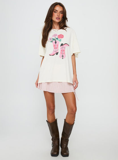 Lassie Girl Oversized Graphic Top Cream