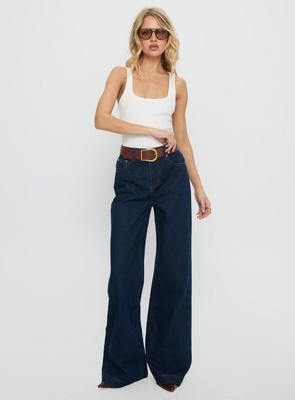 Goldie High Rise Wide Leg Jeans Indigo