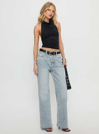 Henesey High Rise Straight Leg Jeans Light Wash