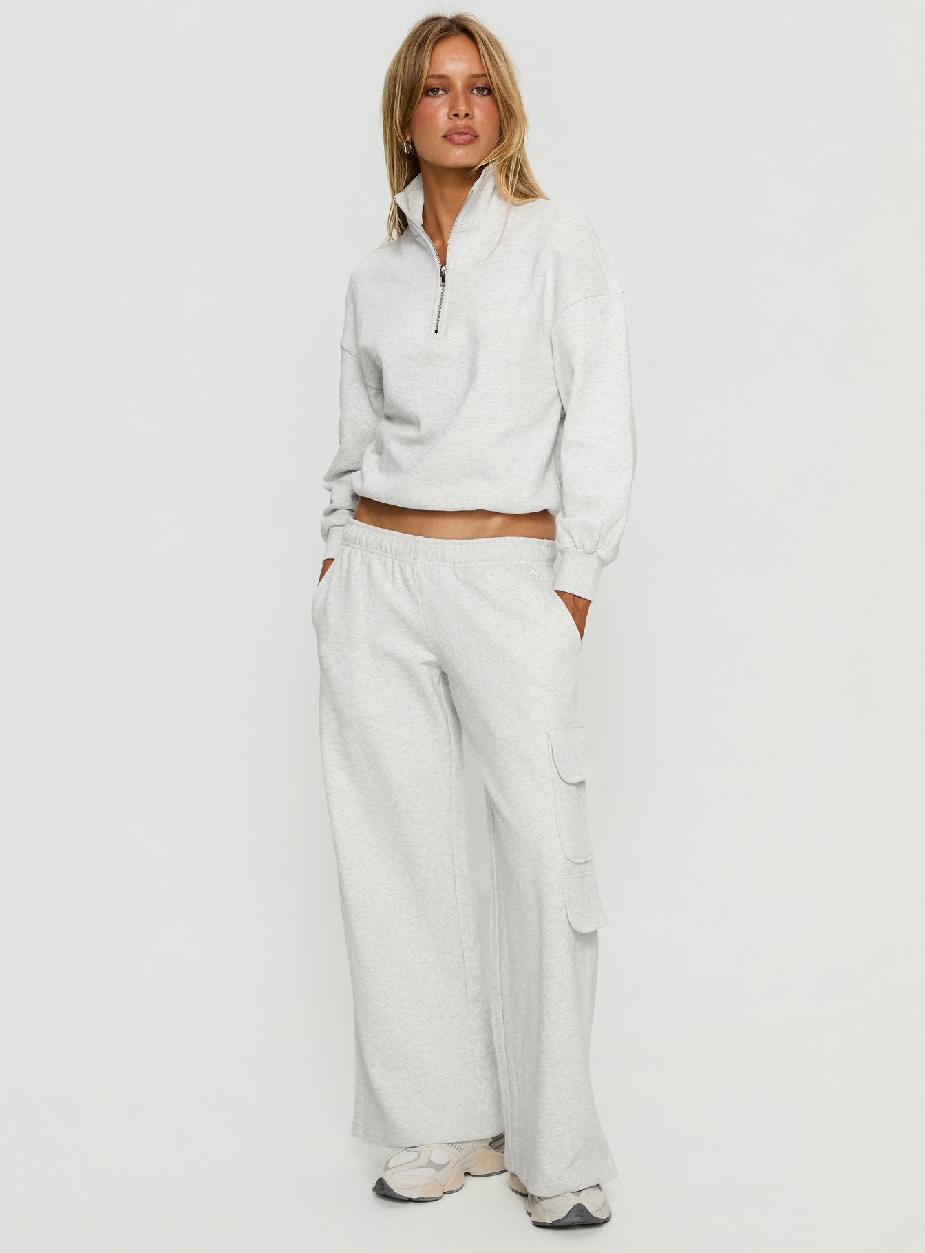 Rozanna Cargo Sweat Pants Grey Marle