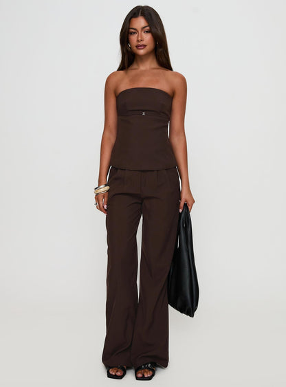 Irresistible Strapless Top Chocolate Petite