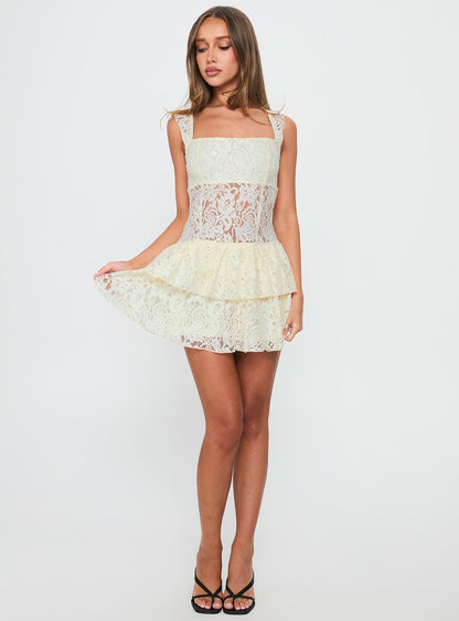 True Connections Lace Playsuit Cream