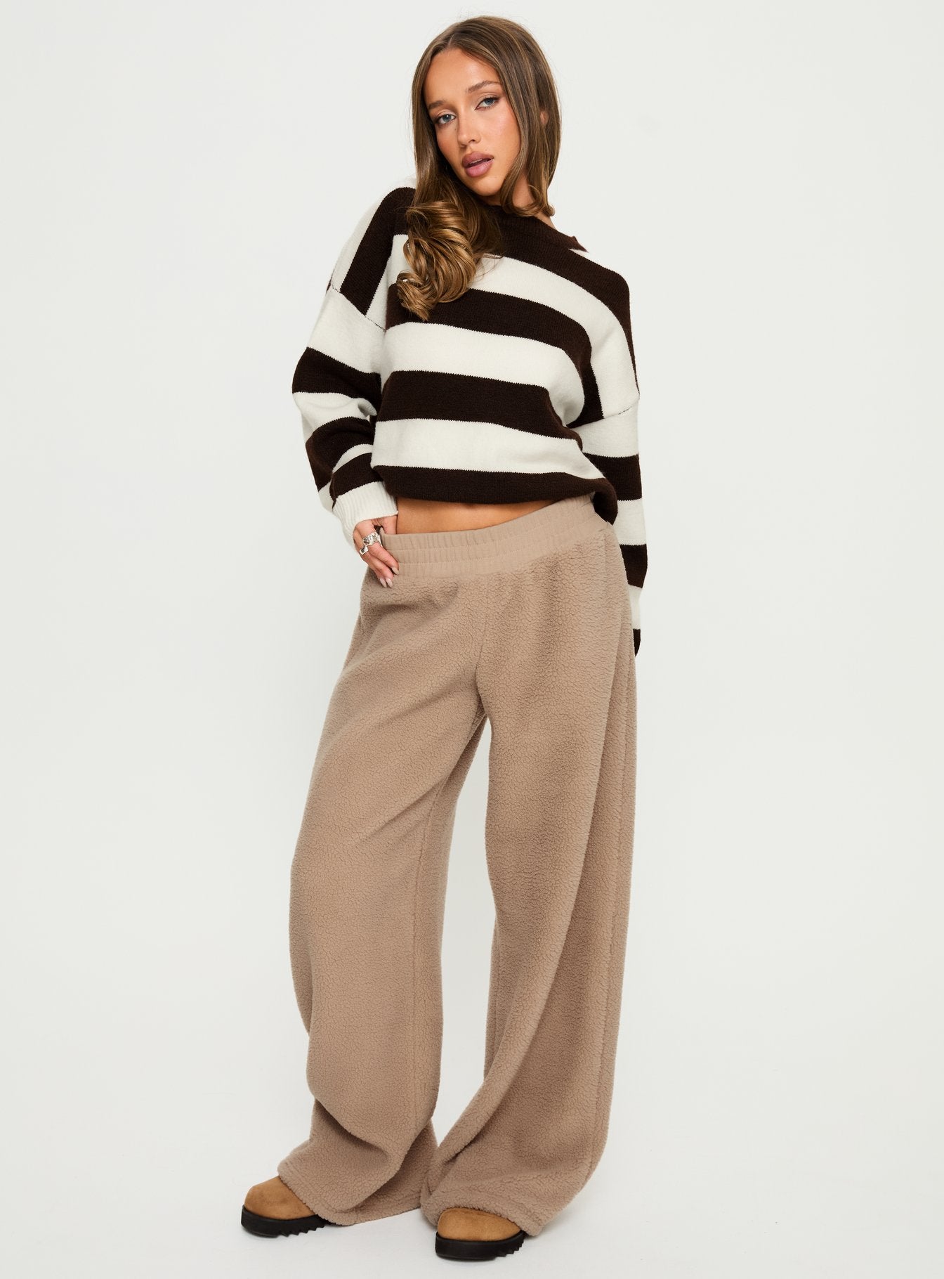 Siberia Fleece Track Pant Light Brown