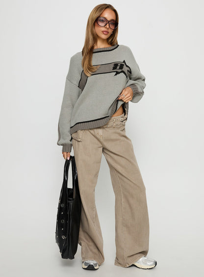 Star Track Graphic Jumper Grey