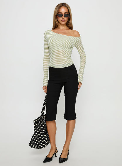 Synergies Long Sleeve Top Sage / White Stripe